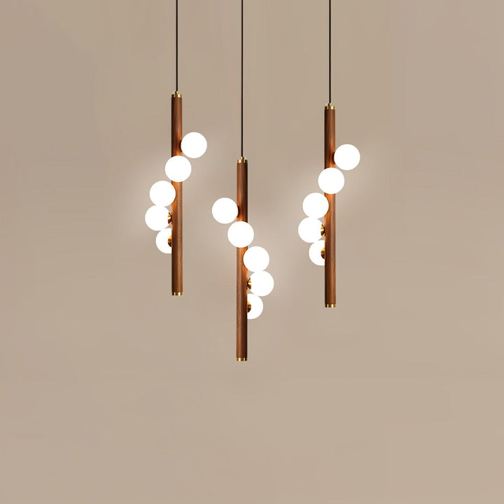 Lustra Suspension Linéaire en Bois et Verre - Neutralighting