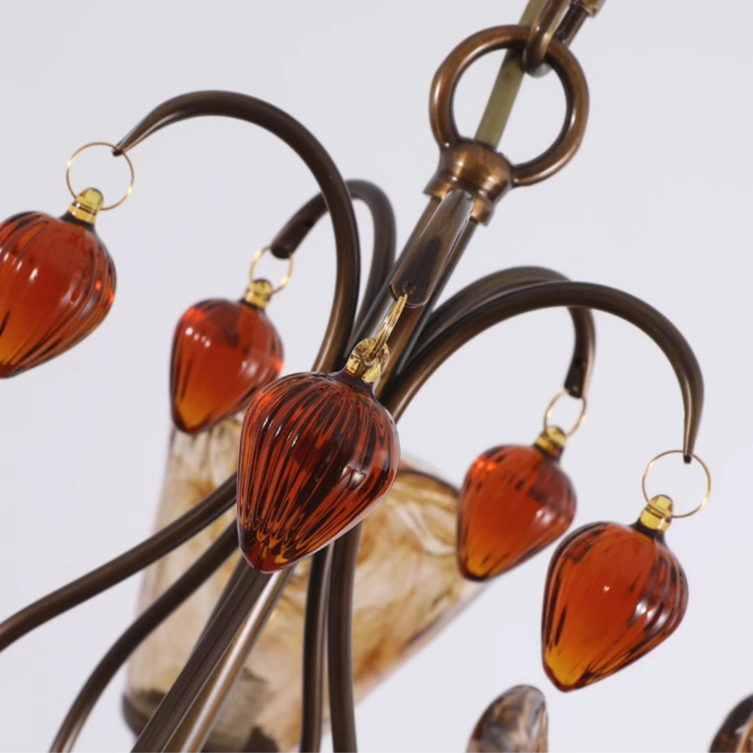 Evzorira Lustre Cristal Verre Industriel Luxe Vintage - Neutralighting