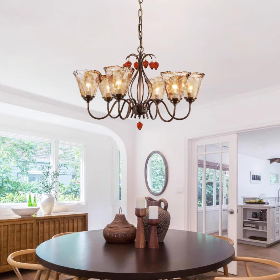 Evzorira Lustre Cristal Verre Industriel Luxe Vintage - Neutralighting