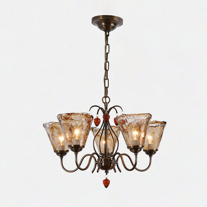 Evzorira Lustre Cristal Verre Industriel Luxe Vintage - Neutralighting