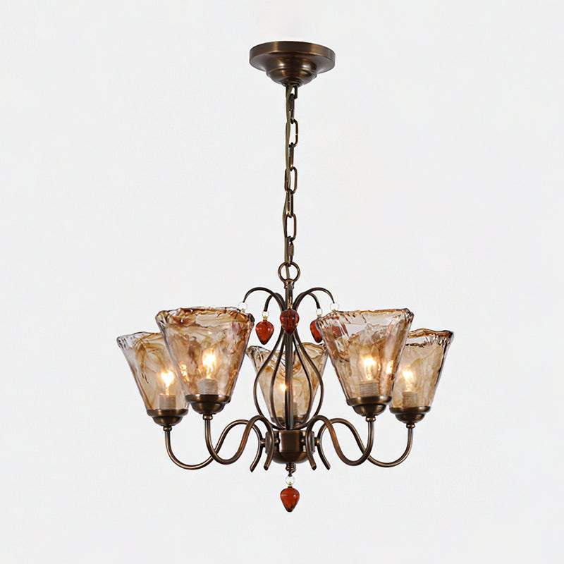 Evzorira Lustre Cristal Verre Industriel Luxe Vintage - Neutralighting