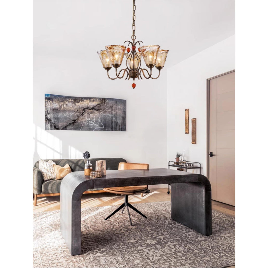 Evzorira Lustre Cristal Verre Industriel Luxe Vintage - Neutralighting
