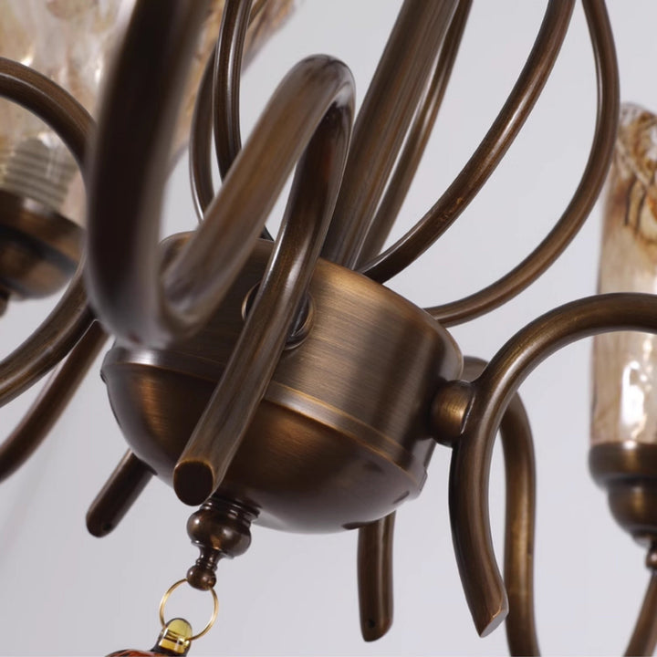 Evzorira Lustre Cristal Verre Industriel Luxe Vintage - Neutralighting