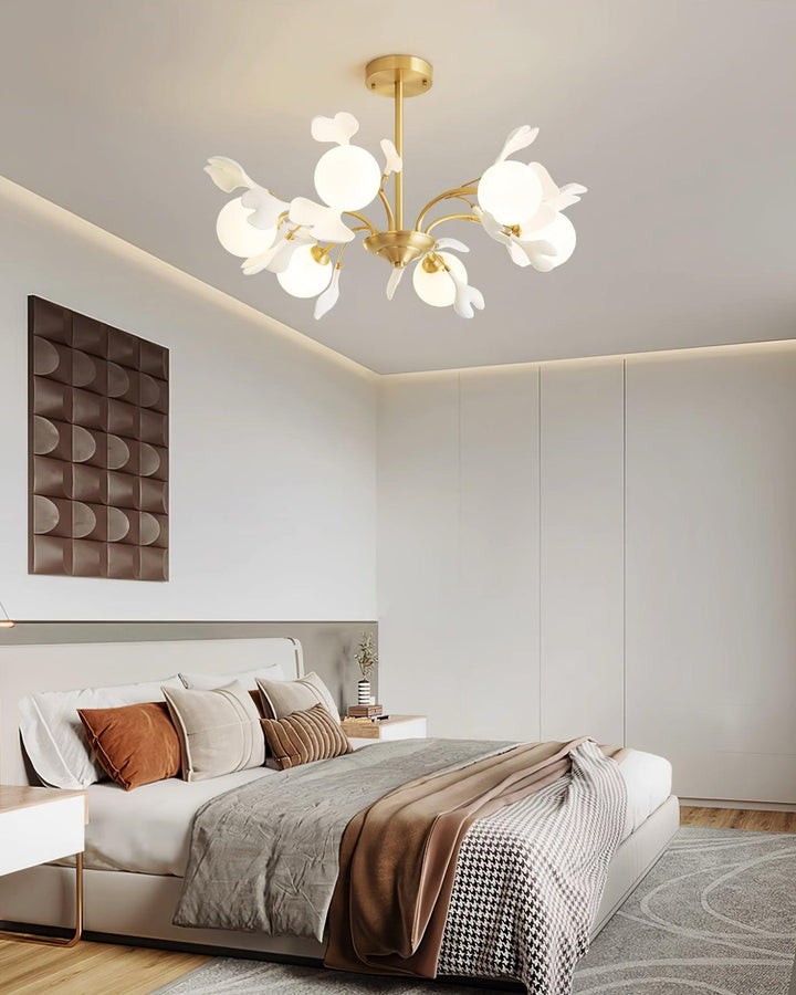 Gleam Chandelier en Verre Feuille de Ginkgo - Neutralighting