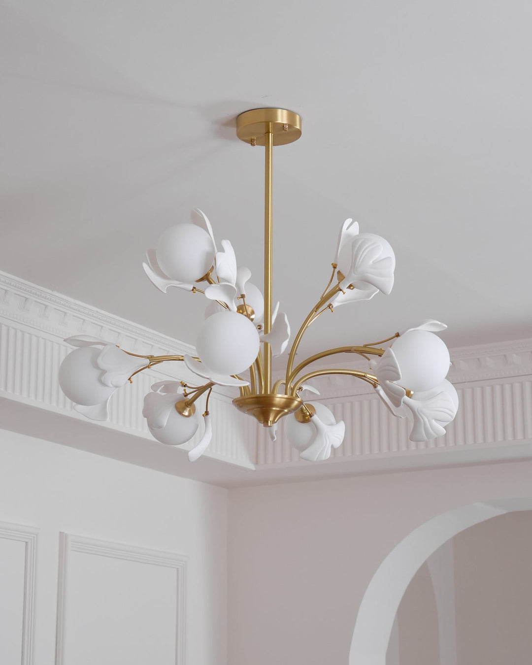 Gleam Chandelier en Verre Feuille de Ginkgo - Neutralighting