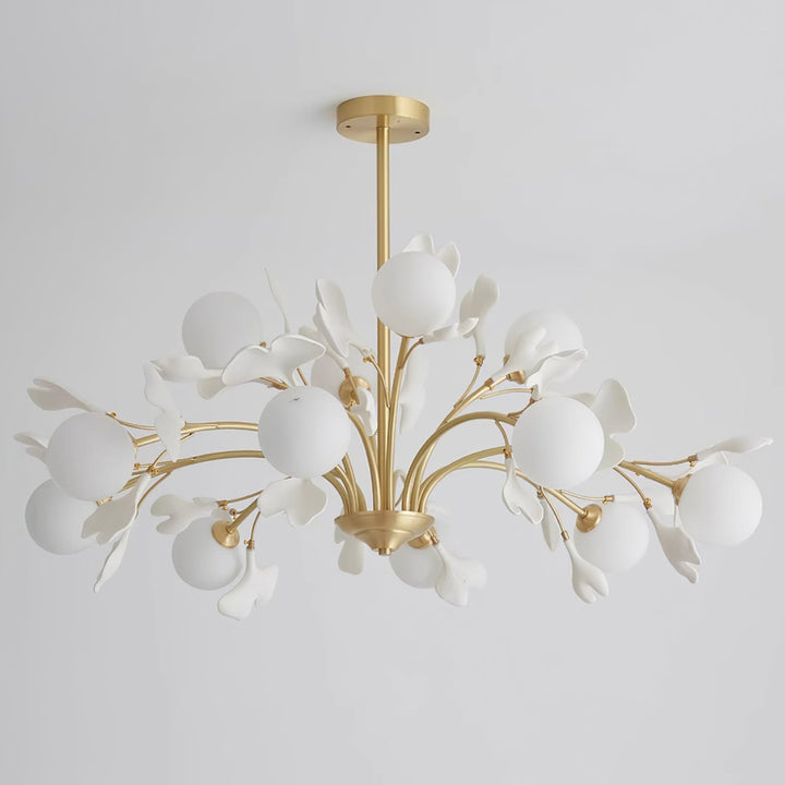 Gleam Chandelier en Verre Feuille de Ginkgo - Neutralighting