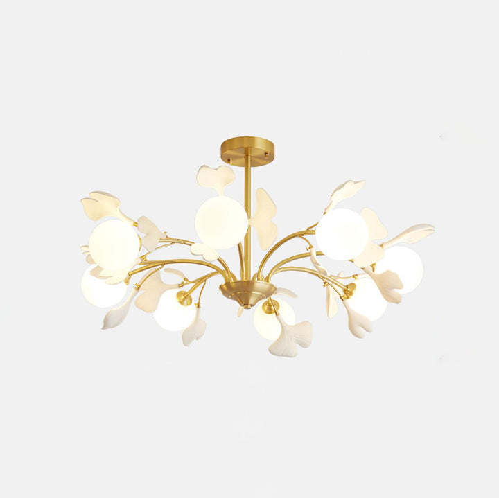 Gleam Chandelier en Verre Feuille de Ginkgo - Neutralighting