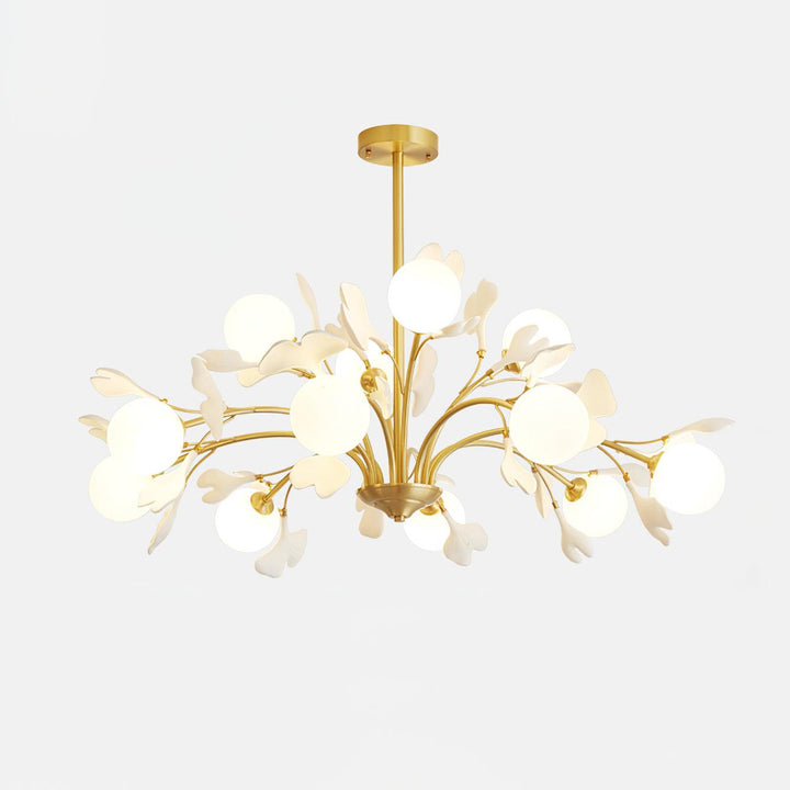 Gleam Chandelier en Verre Feuille de Ginkgo - Neutralighting