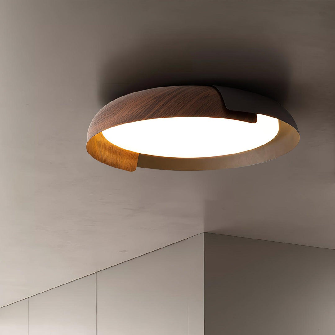 Solara Plafonnier Rond Acrylique Bois Doux Minimaliste - Neutralighting