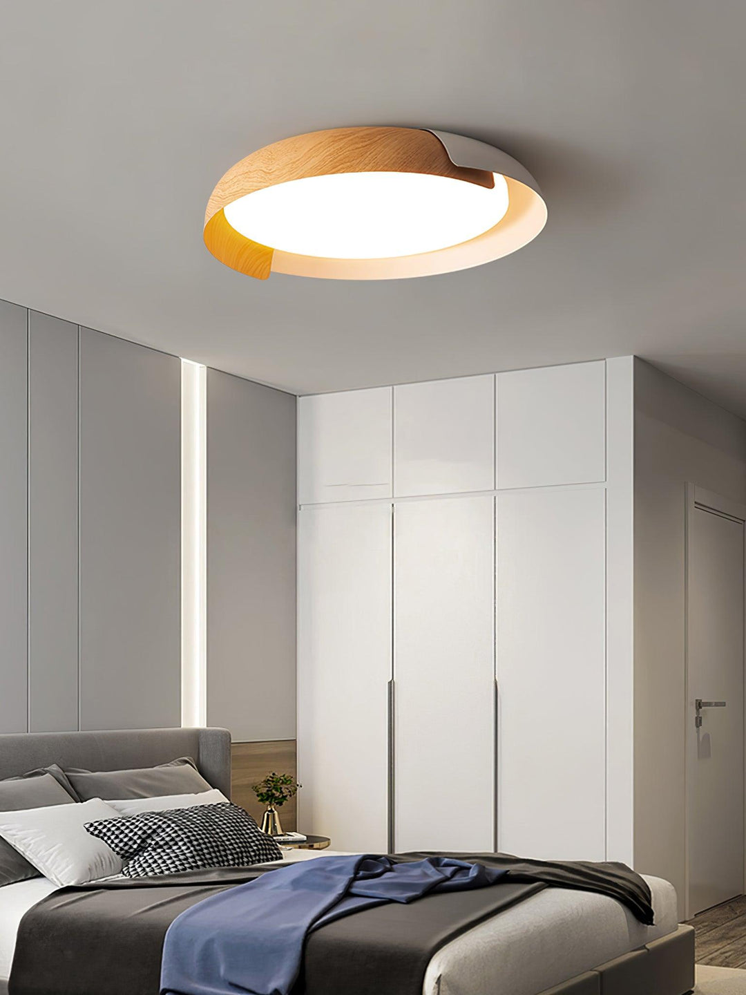 Solara Plafonnier Rond Acrylique Bois Doux Minimaliste - Neutralighting