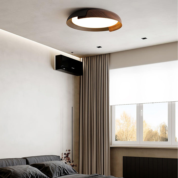 Solara Plafonnier Rond Acrylique Bois Doux Minimaliste - Neutralighting