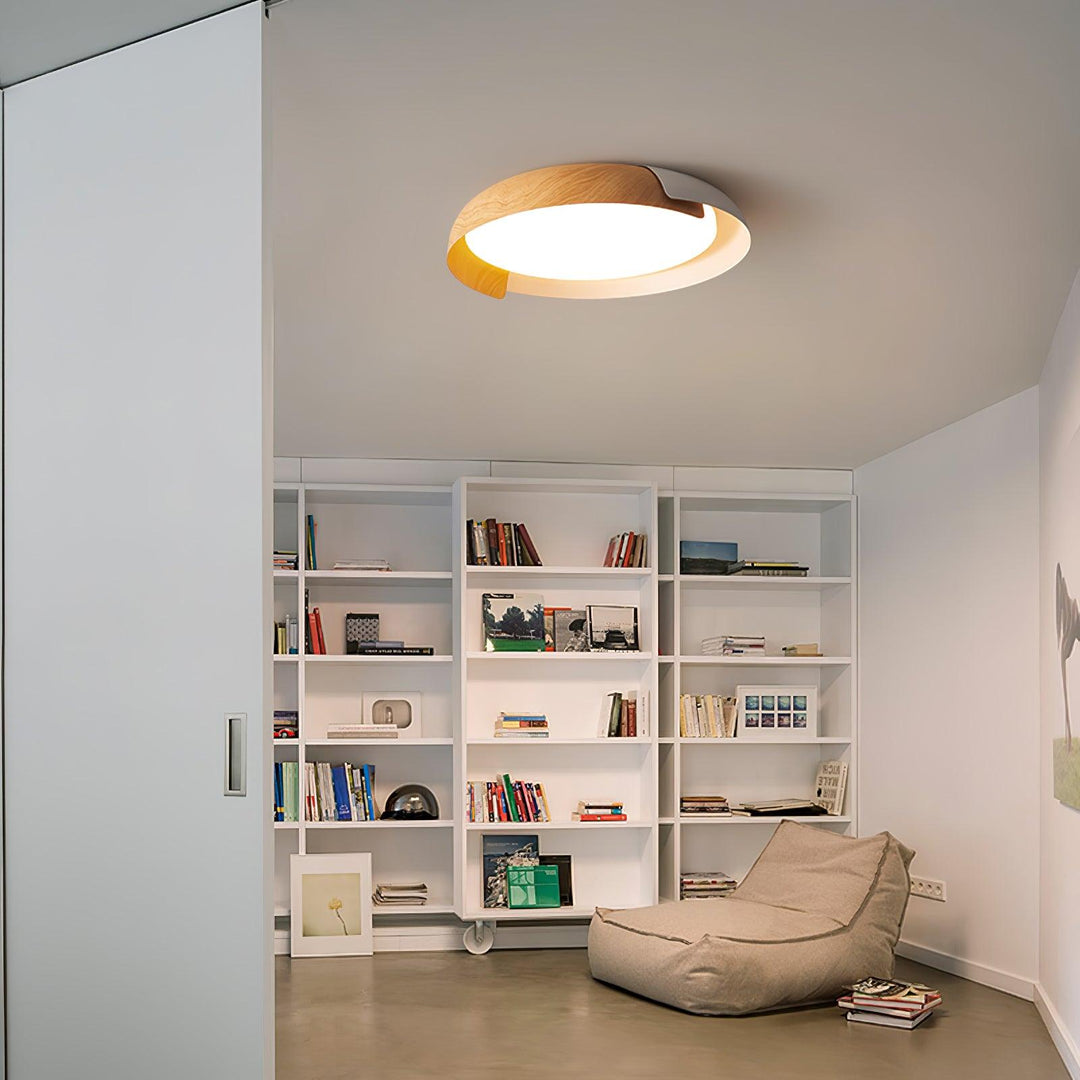 Solara Plafonnier Rond Acrylique Bois Doux Minimaliste - Neutralighting