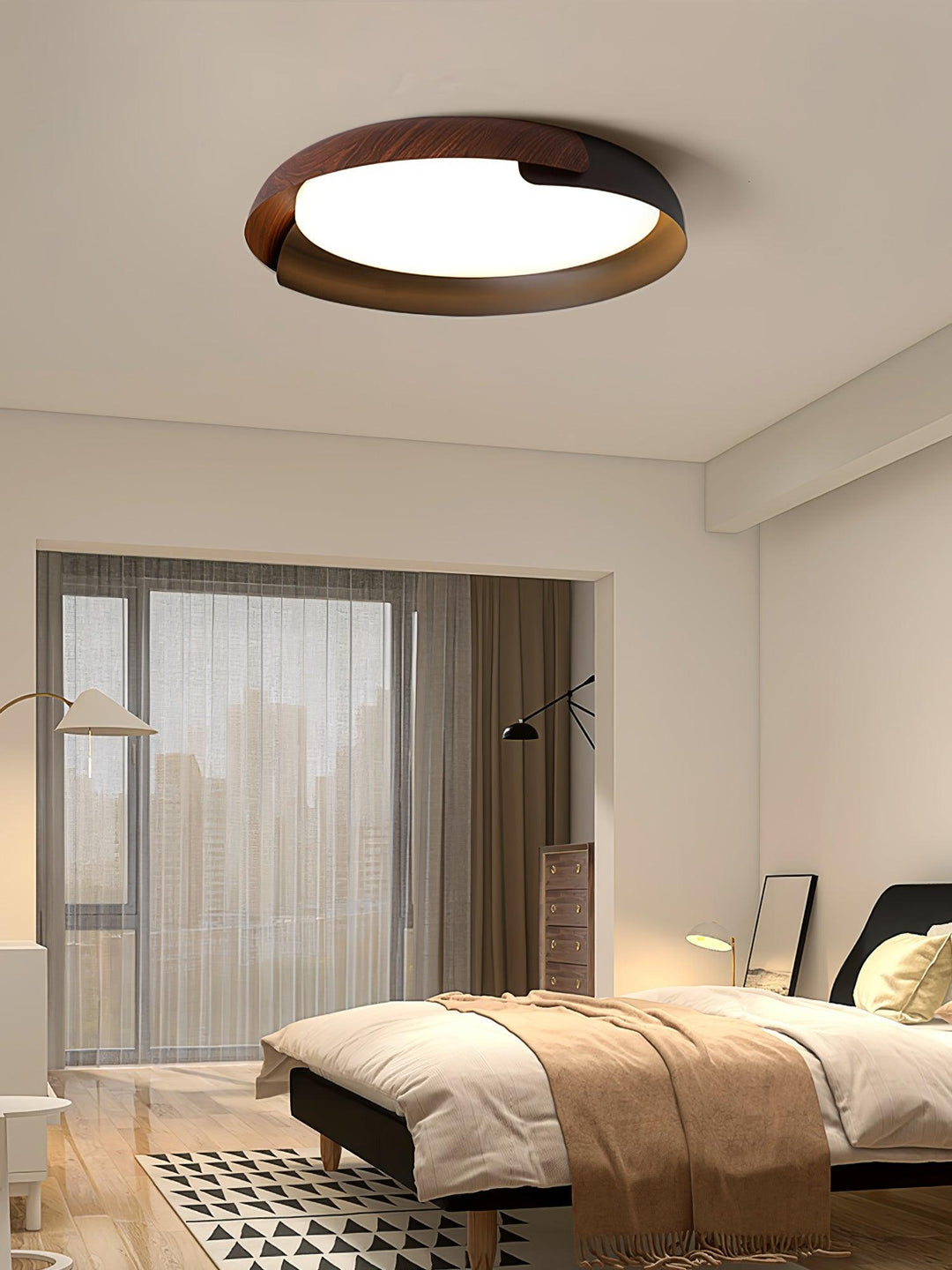 Solara Plafonnier Rond Acrylique Bois Doux Minimaliste - Neutralighting
