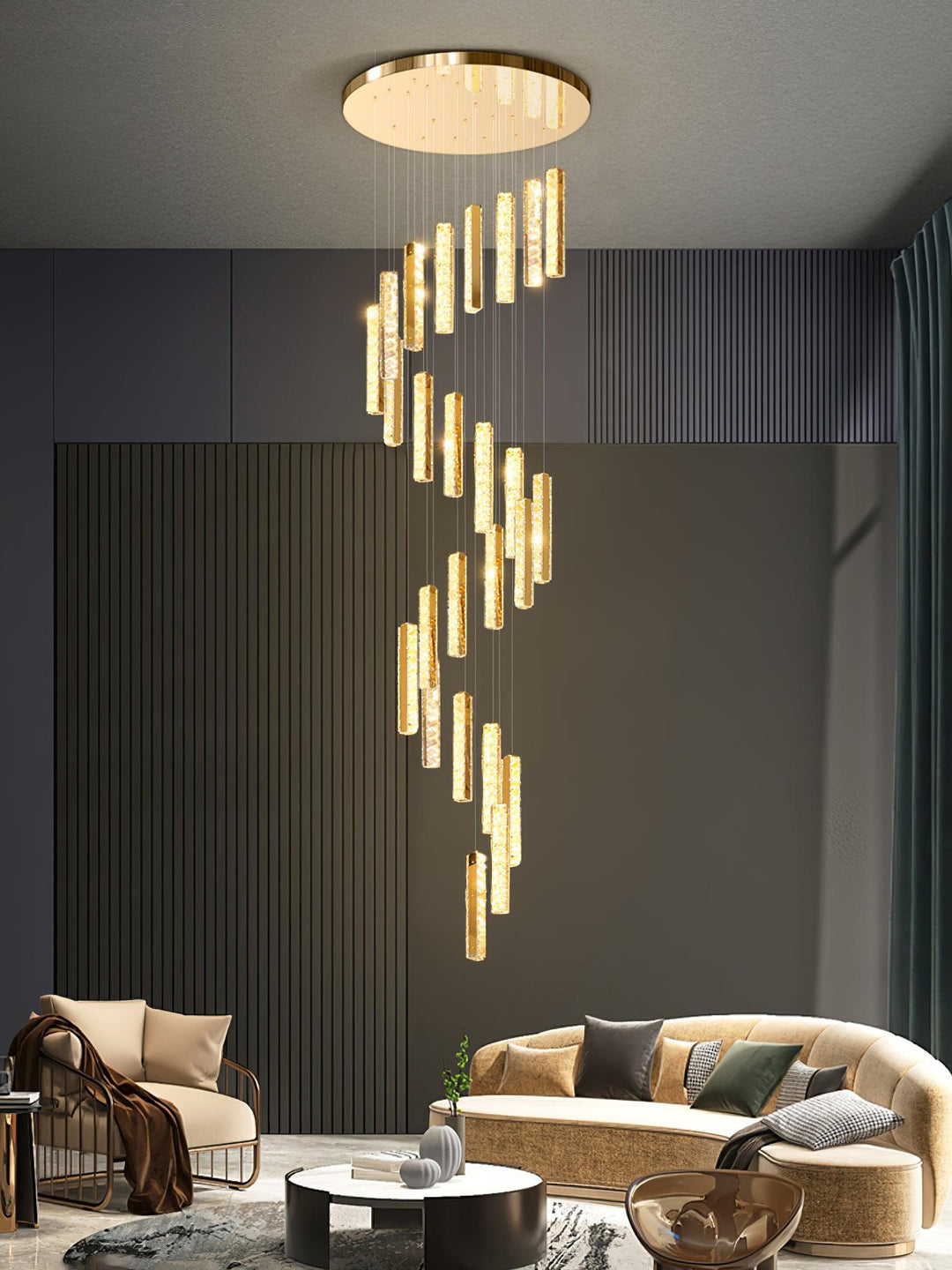 Lustra Lustre Villa Forci Suspension Argentée Moderne - Neutralighting