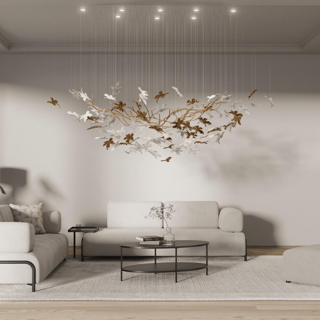 Arinan Lustre Élégant en Verre Floral - Neutralighting