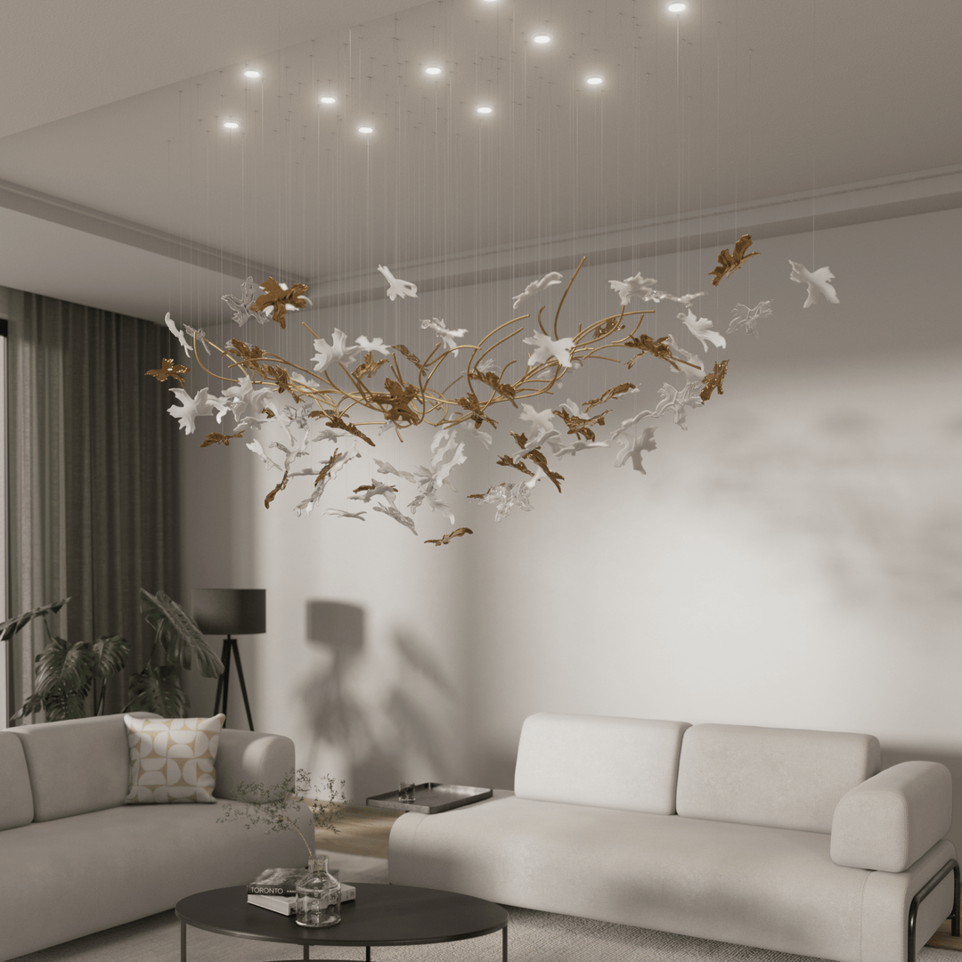 Arinan Lustre Élégant en Verre Floral - Neutralighting