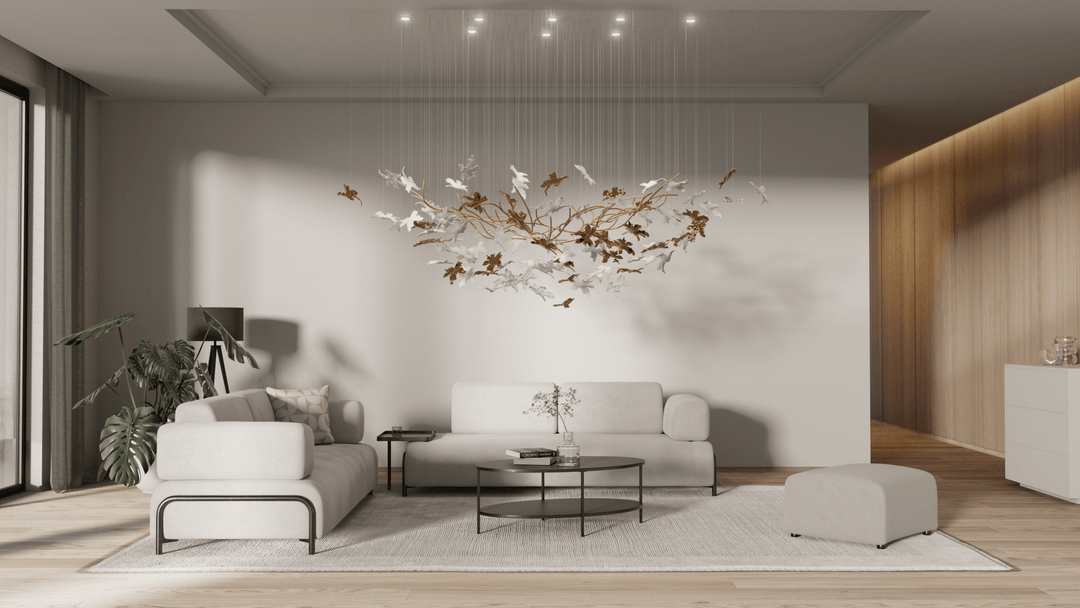 Arinan Lustre Élégant en Verre Floral - Neutralighting