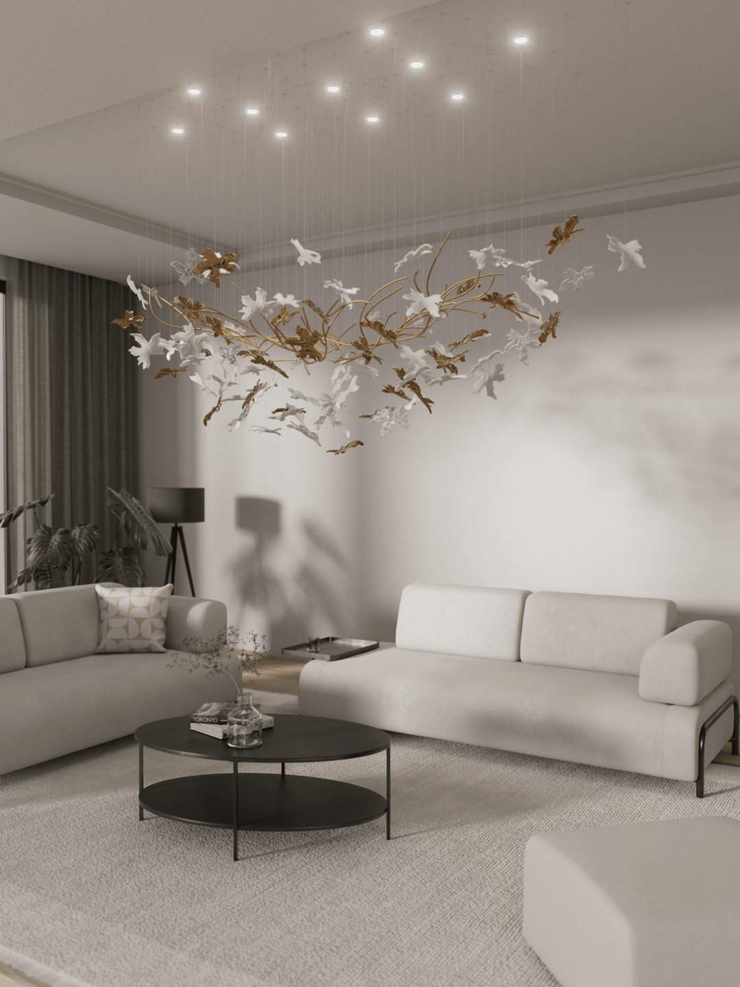 Arinan Lustre Élégant en Verre Floral - Neutralighting