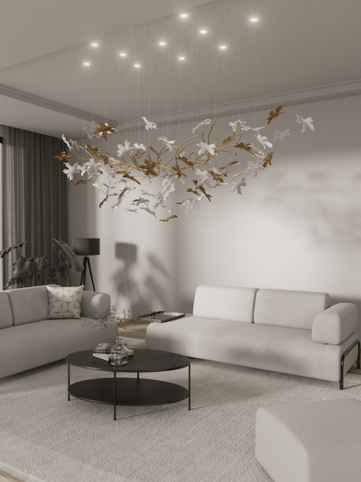 Arinan Lustre Élégant en Verre Floral - Neutralighting