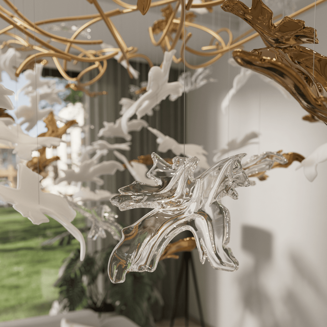 Arinan Lustre Élégant en Verre Floral - Neutralighting
