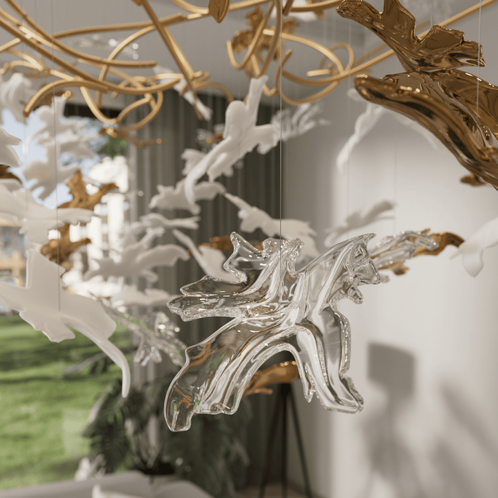 Arinan Lustre Élégant en Verre Floral - Neutralighting