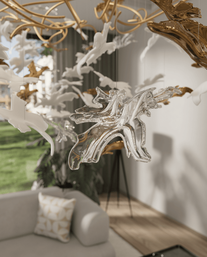 Arinan Lustre Élégant en Verre Floral - Neutralighting