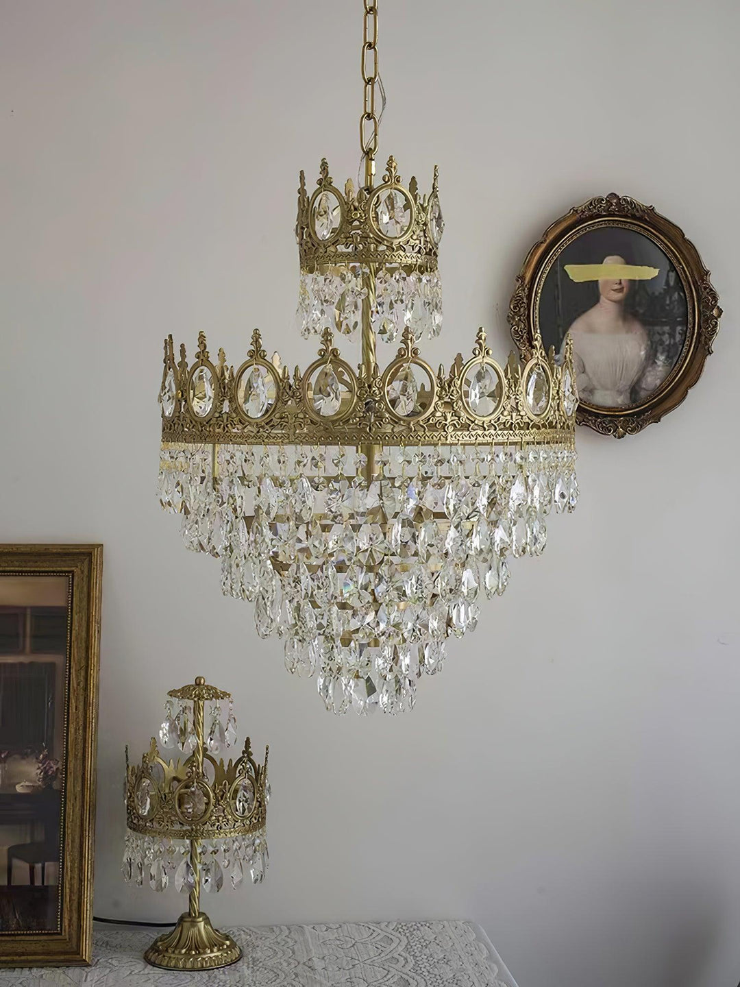 Lustra Suspension Lampe Gouttelettes de Cristal Vintage - Neutralighting