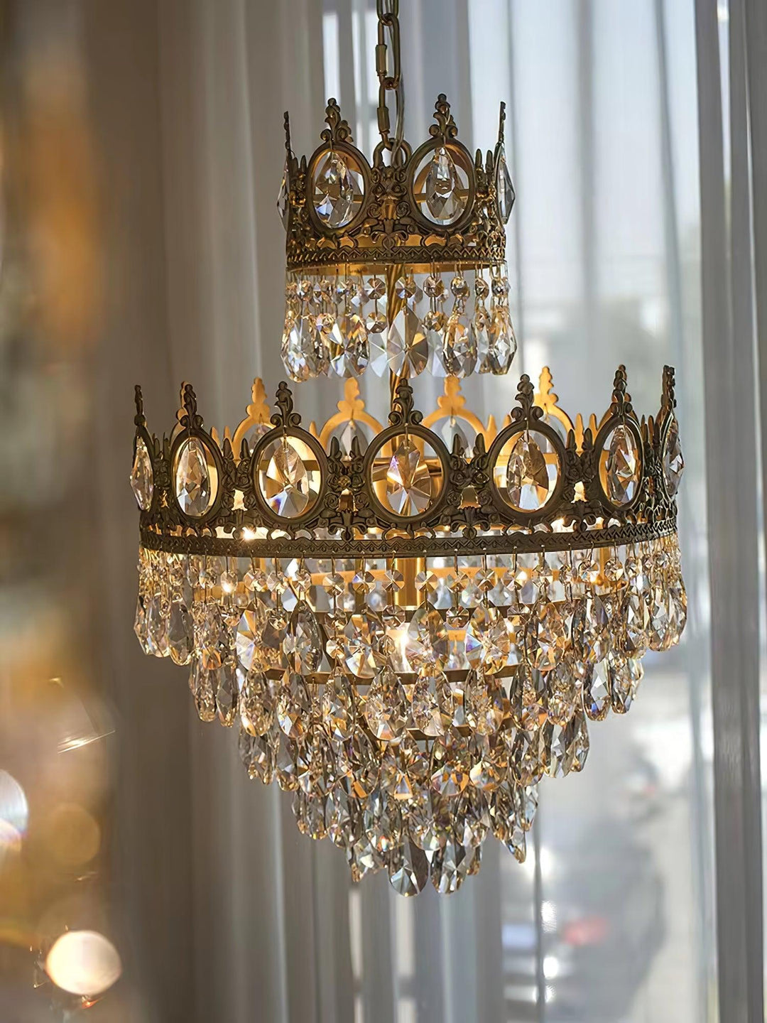 Lustra Suspension Lampe Gouttelettes de Cristal Vintage - Neutralighting