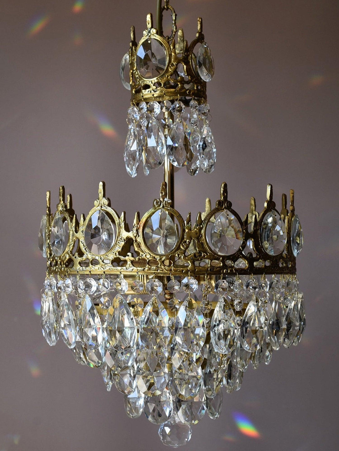 Lustra Suspension Lampe Gouttelettes de Cristal Vintage - Neutralighting
