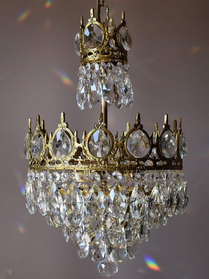 Lustra Suspension Lampe Gouttelettes de Cristal Vintage - Neutralighting