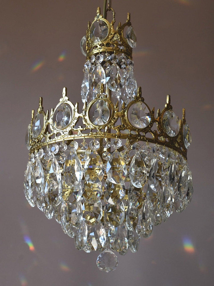 Lustra Suspension Lampe Gouttelettes de Cristal Vintage - Neutralighting
