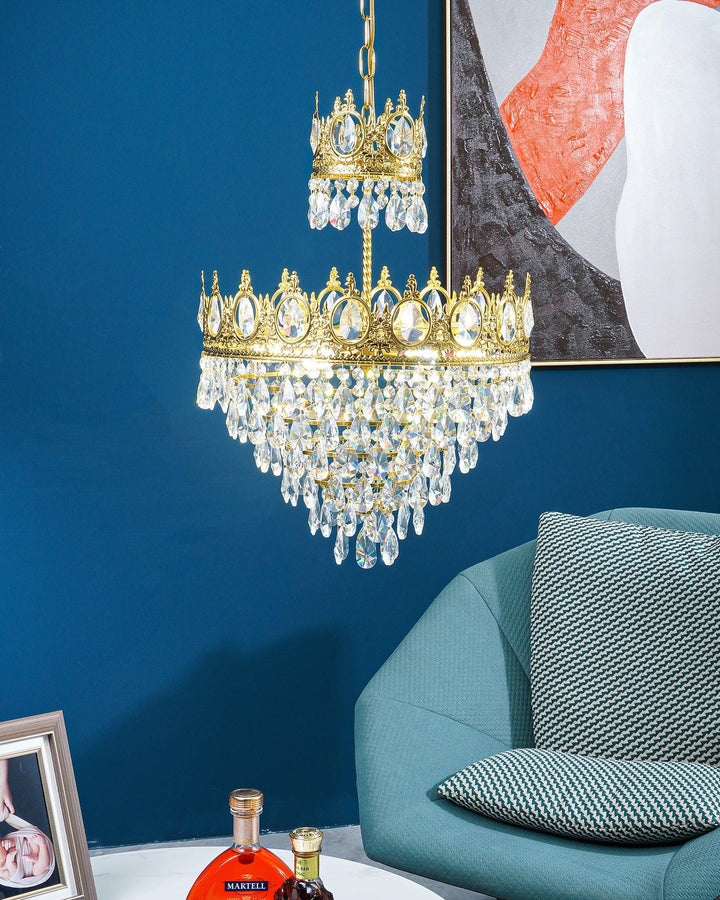 Lustra Suspension Lampe Gouttelettes de Cristal Vintage - Neutralighting