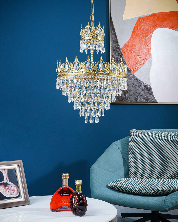 Lustra Suspension Lampe Gouttelettes de Cristal Vintage - Neutralighting