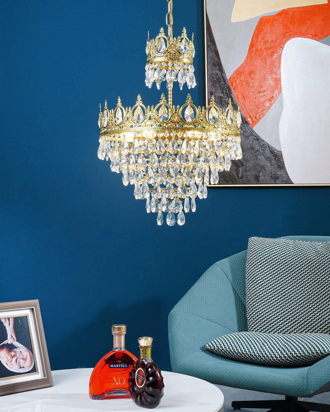 Lustra Suspension Lampe Gouttelettes de Cristal Vintage - Neutralighting