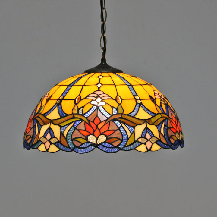 Tiffany Vintage Colorée Papillon Suspension Verre Couloir - Neutralighting