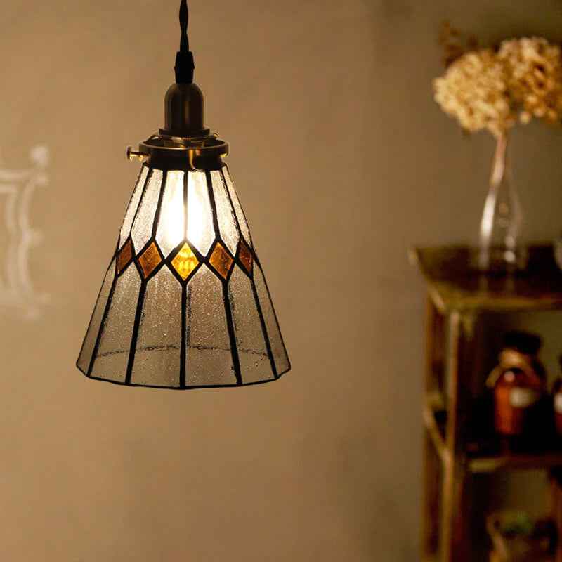 Tiffany Suspension Luminaire LED Vintage Métal/Verre Chambre/Salon - Neutralighting