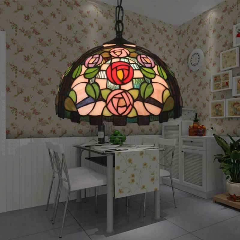 Tiffany Vintage LED Suspension Métal Verre Salon - Neutralighting
