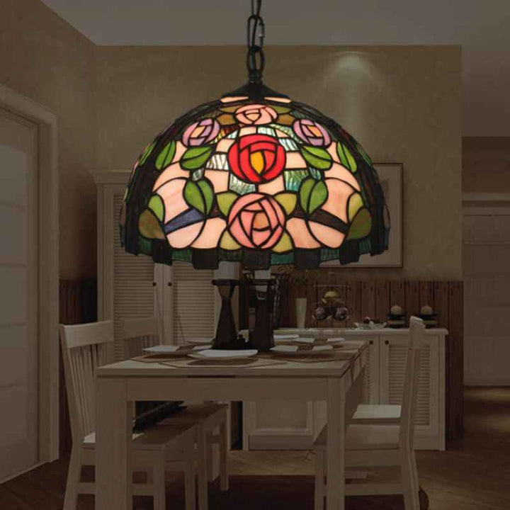 Tiffany Vintage LED Suspension Métal Verre Salon - Neutralighting