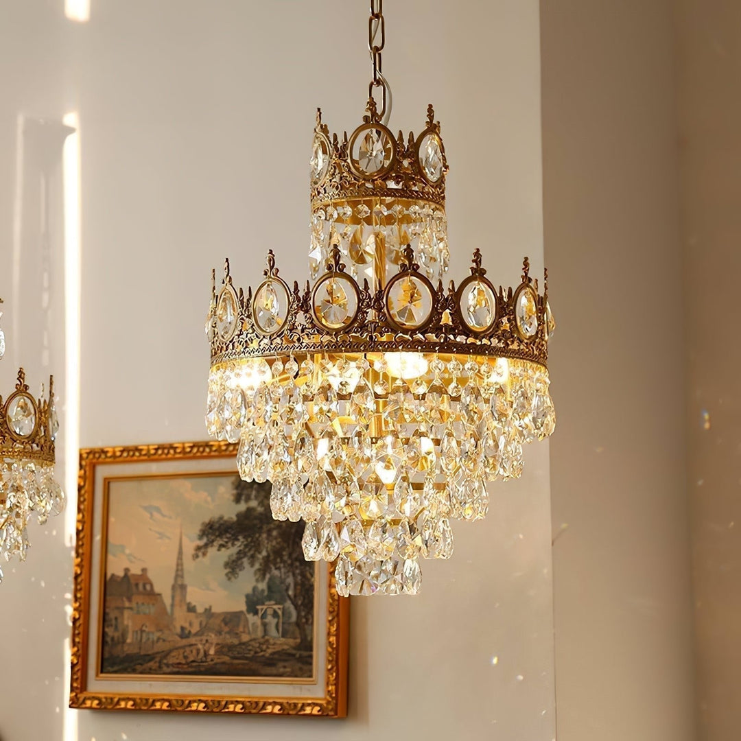 Lustra Suspension Lampe Gouttelettes de Cristal Vintage - Neutralighting