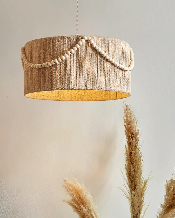 Liviza Suspension en Jute Tissée à la Main en Tissu Biologique Vintage - Neutralighting