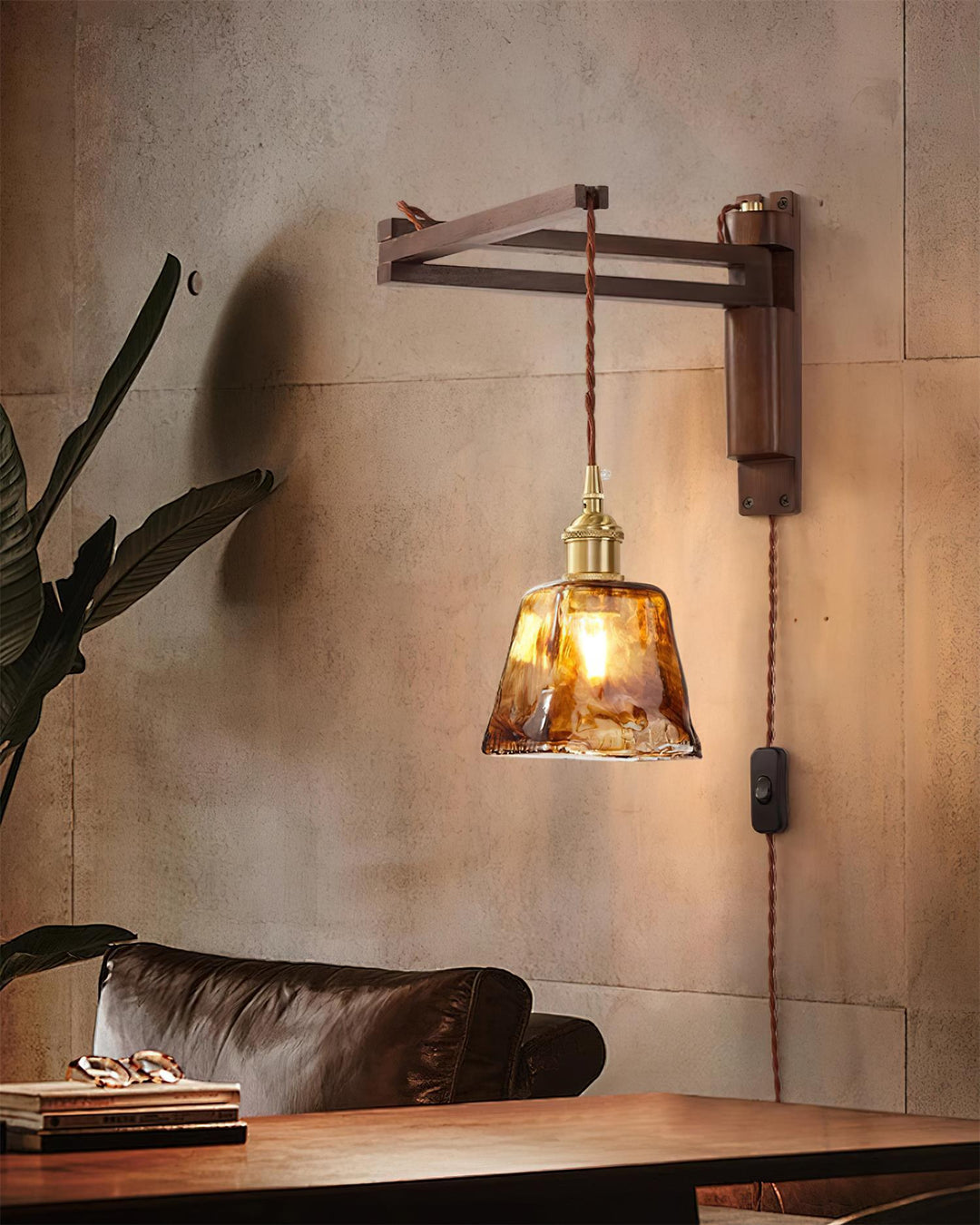 Geyla Applique Murale Rustique en Bois avec Prise / Câblage Fixe - Neutralighting