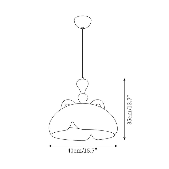 Cat Suspension Lampe Dôme Brillant Oreilles en Bois - Neutralighting