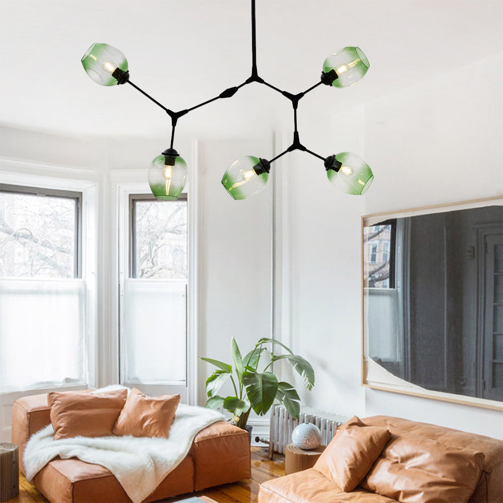 Kirae Suspension Nordique. Verre. Noir/Or. Salon - Neutralighting