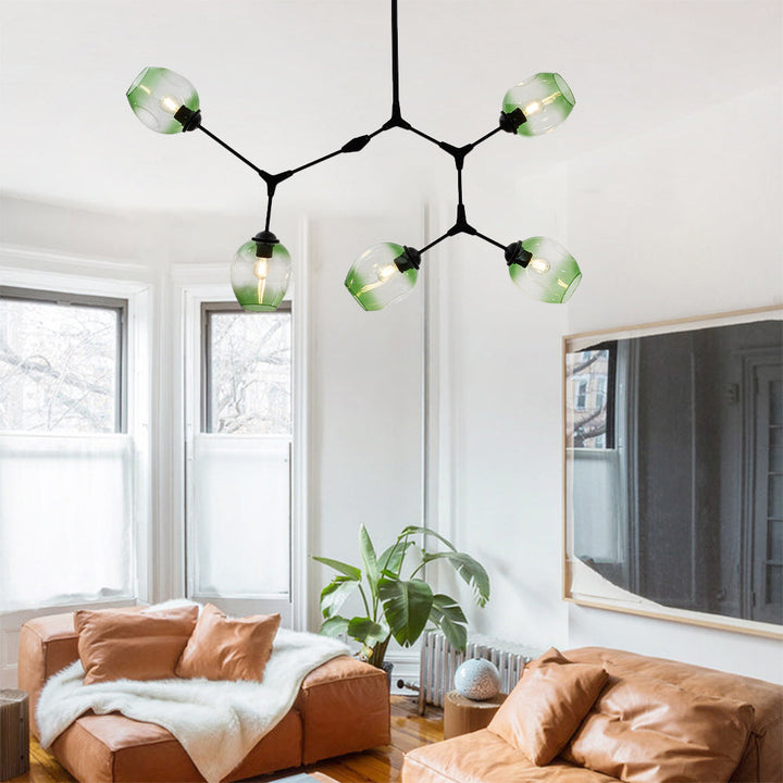 Kirae Suspension Nordique. Verre. Noir/Or. Salon - Neutralighting
