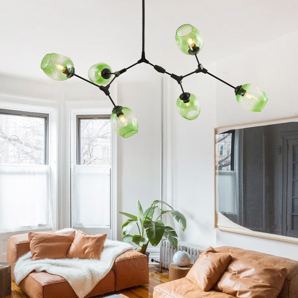 Kirae Suspension Nordique. Verre. Noir/Or. Salon - Neutralighting