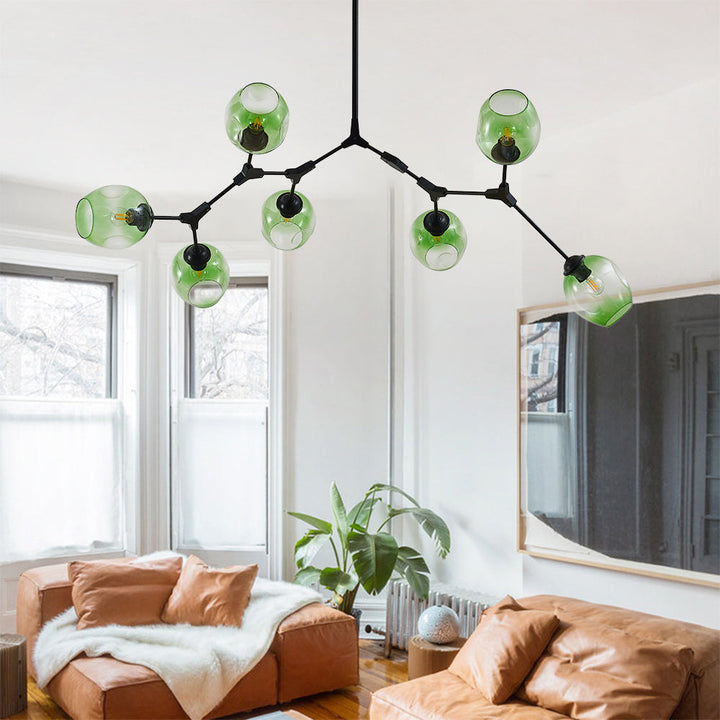 Kirae Suspension Nordique. Verre. Noir/Or. Salon - Neutralighting