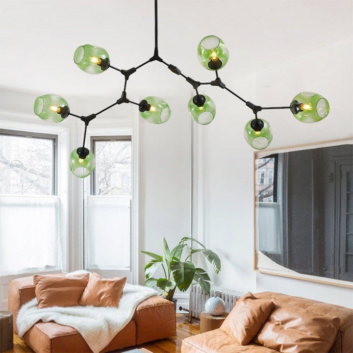 Kirae Suspension Nordique. Verre. Noir/Or. Salon - Neutralighting
