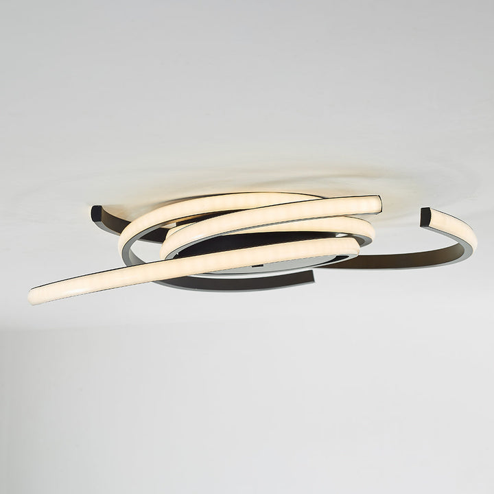 Arisha Plafonnier Arche Métal Moderne, Noir/Blanc, Salon - Neutralighting