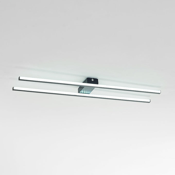 Ray Longue Linéaire Simple Plafonnier, Noir/Blanc/Or - Neutralighting