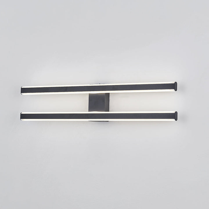 Ray Longue Linéaire Simple Plafonnier, Noir/Blanc/Or - Neutralighting